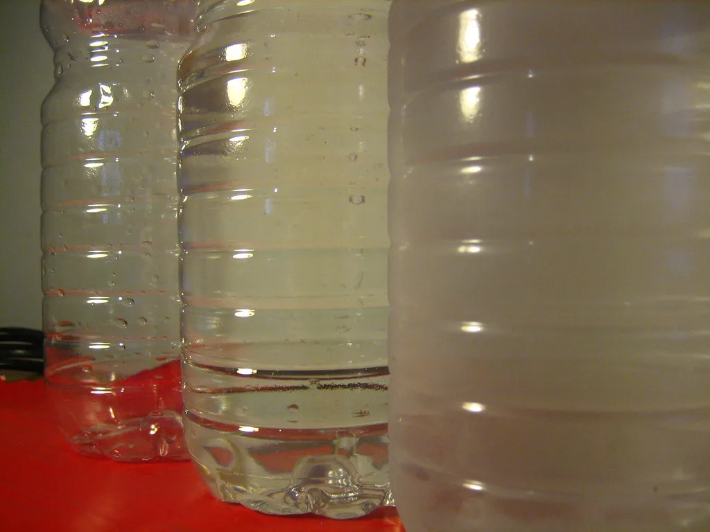 Plastic water bottles, a common source of microplastics